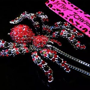 Betsey Johnson Red Spider Necklace
